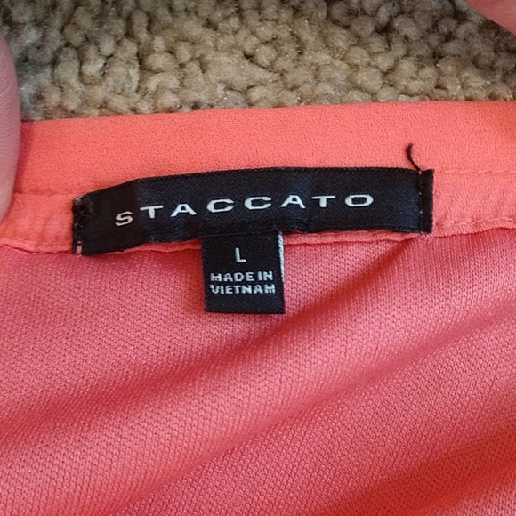 STACCATO coral dress Sz L - Picture 5 of 8